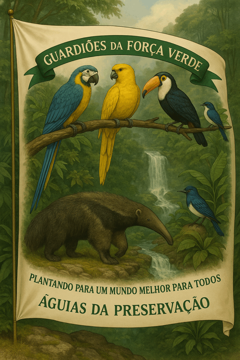 Nossa Bandeira, em defesa da Fauna e da Flora. O Planeta Terra Pede Socorro.