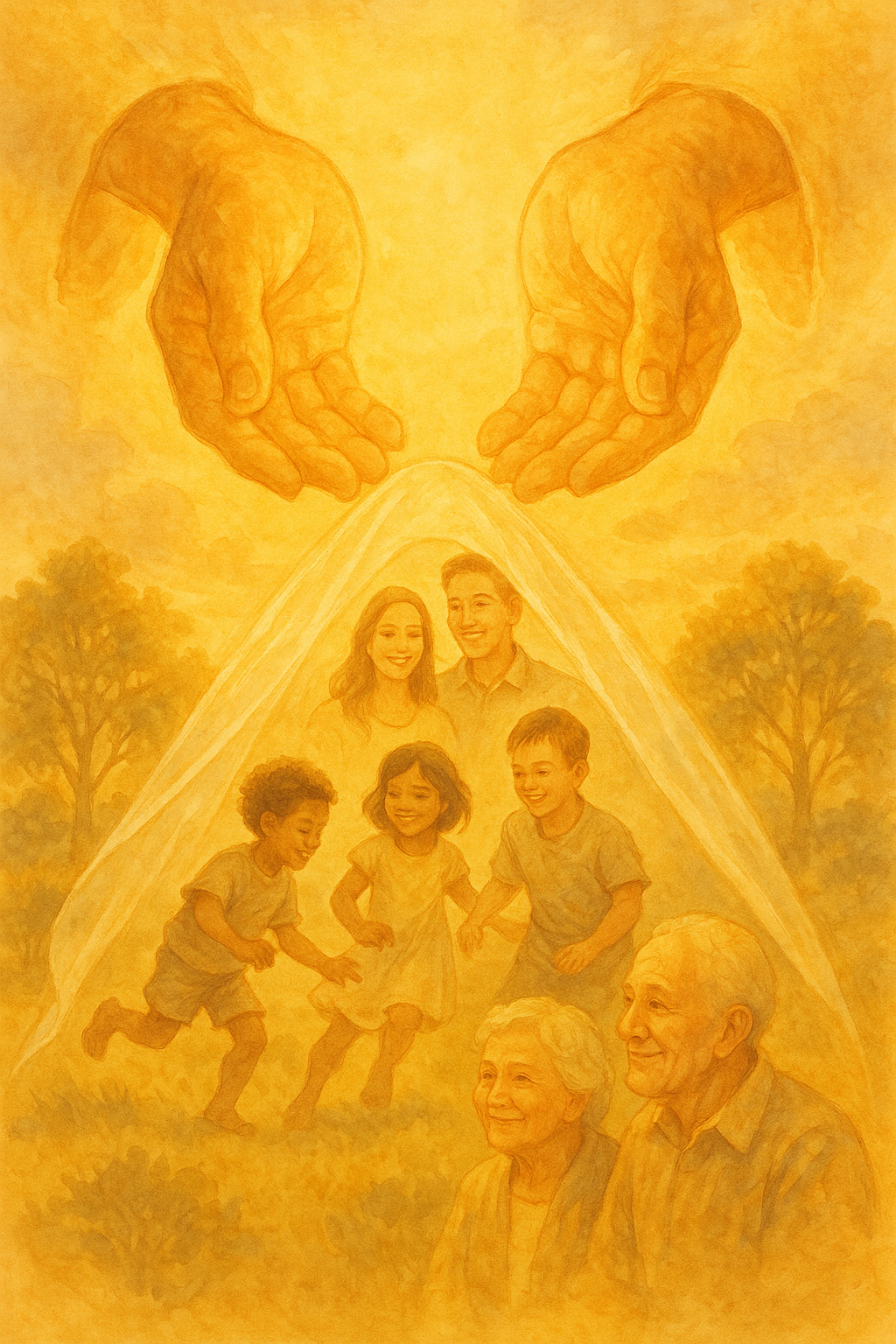 Família plano sagrado de Deus. Uma família unida cumpre o propósito de Deus nesse mundo, em orações e respeito mutuo. Dese as crianças até o mais idoso.